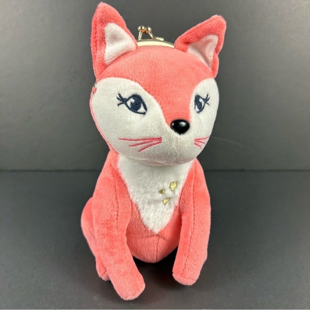Gymboree Pink Fox Plush Childs Purse Snap Closure